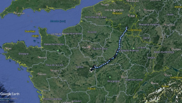 Trajet d'un Milan royal lors de sa migration post-nuptiale