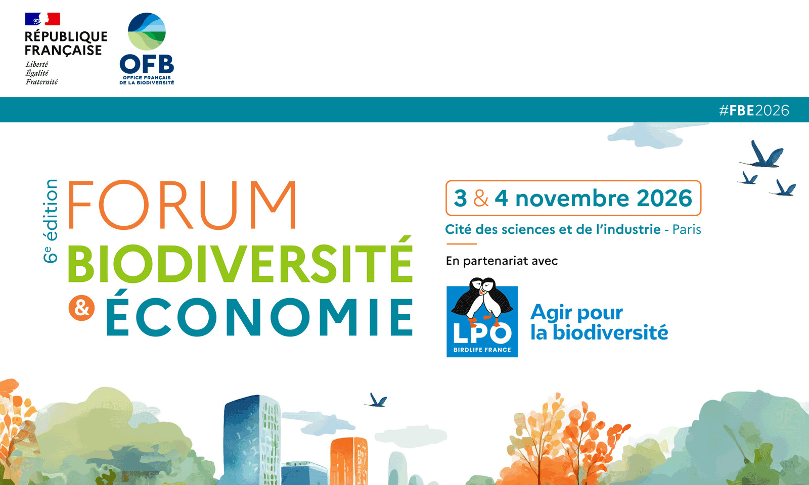 3 et 4 novembre 2026 : 6e édition du Forum Biodiversité et Economie - Paris