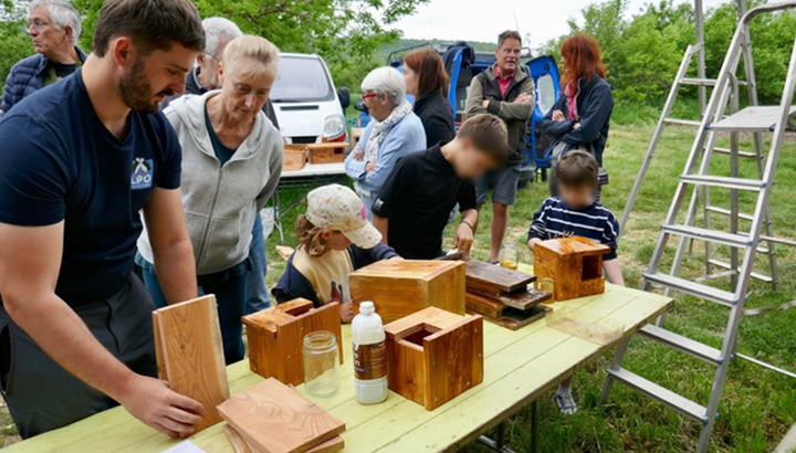 Retour en images : installation de nichoirs à la ferme de Siganen