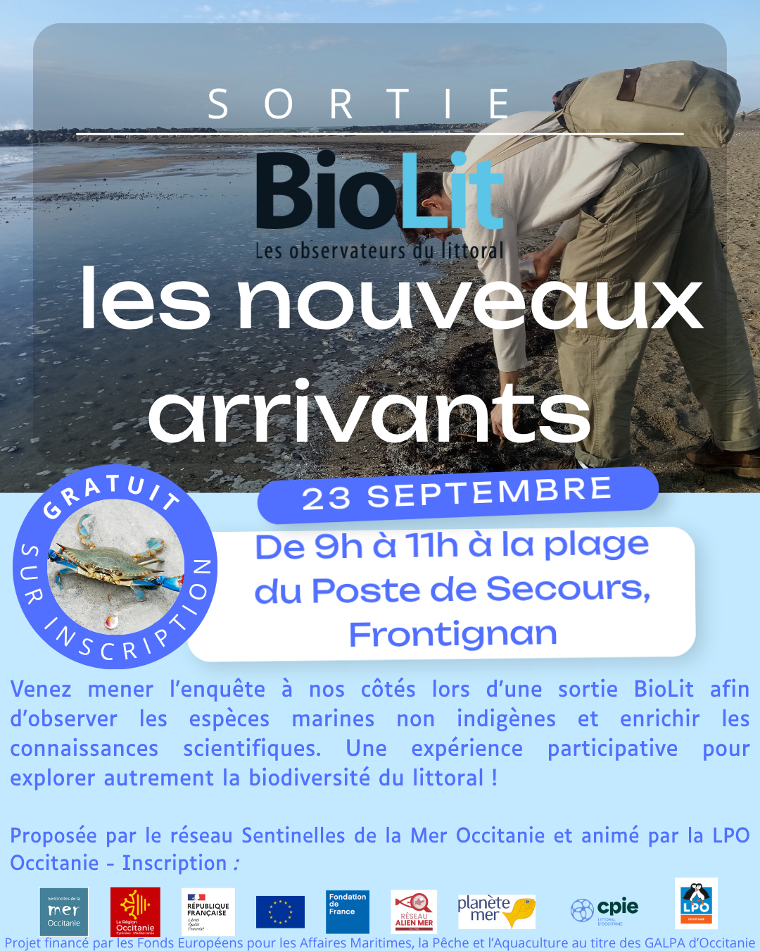 Aux sciences citoyennes  - observation des saisons de la mer sur la plage