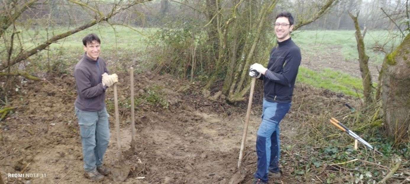 Restauration d’une mare et plantation d’une haie champêtre