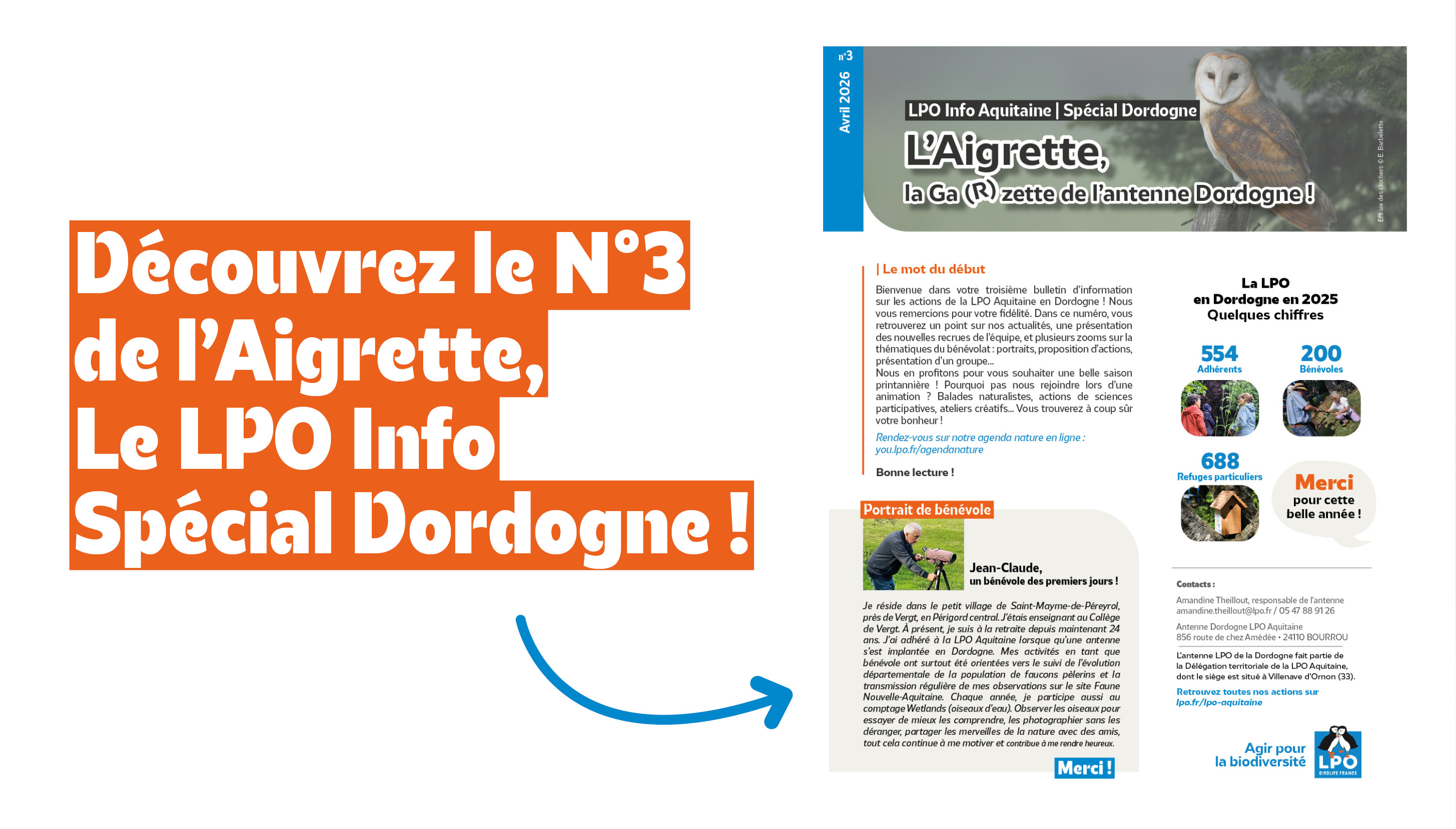 Le numéro 3 de l'Aigrette, le LPO Info Spécial Dordogne