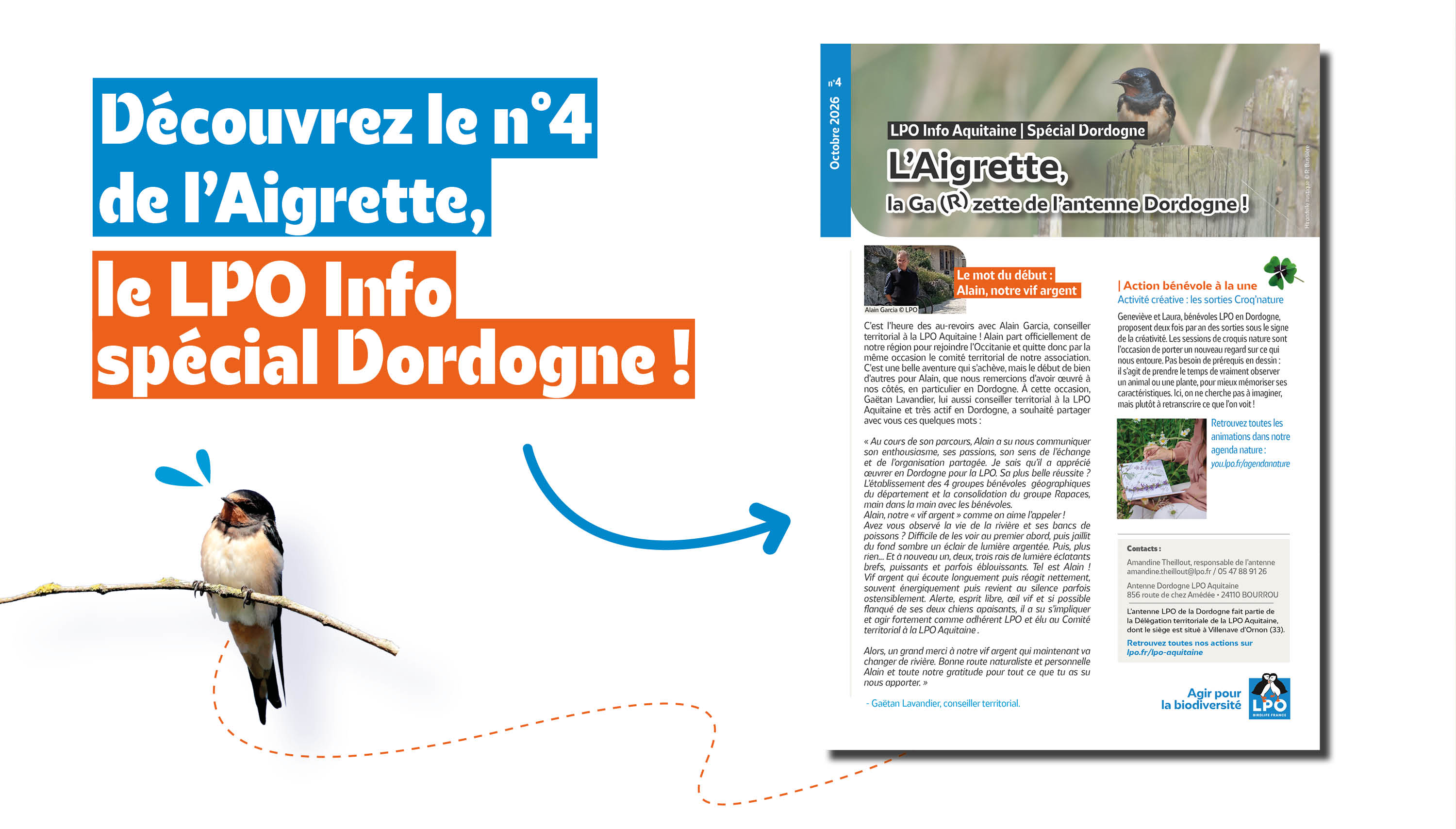 Le numéro 4 de l'Aigrette, le LPO Info Spécial Dordogne