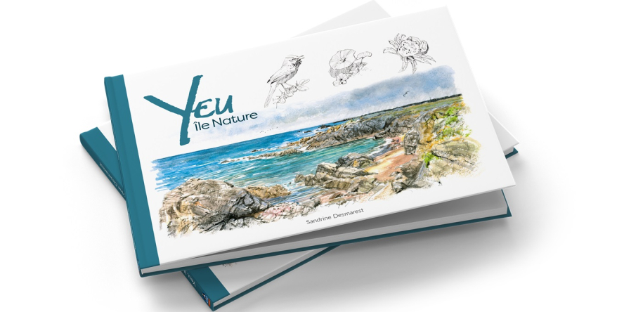 Le livre Yeu, île nature de Sandrine Desmarest, premier livre édité par la LPO Vendée