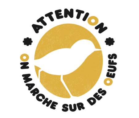 Logo attention on marche sur des oeufs
