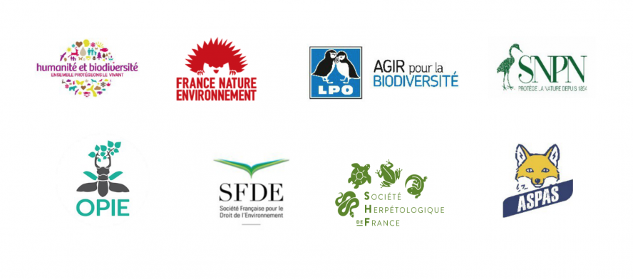 logos des associations de protection de la nature mobilisées