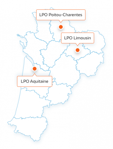 carte des LPO en Nouvelle-Aquitaine