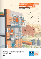 Couverture du guide "R&eacute;novation du b&acirc;ti et biodiversit&eacute;"