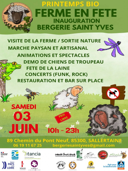 La Bergerie Saint-Yves : Ferme en fête pour le Printemps Bio le samedi 03 juin 2023
