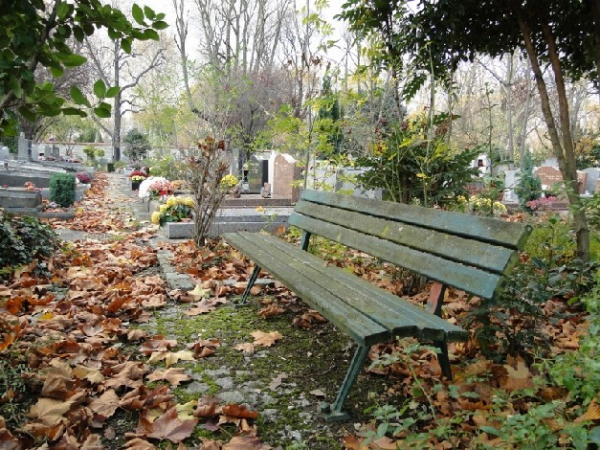 Cimetière parisien d'Ivry-sur-Seine : banc