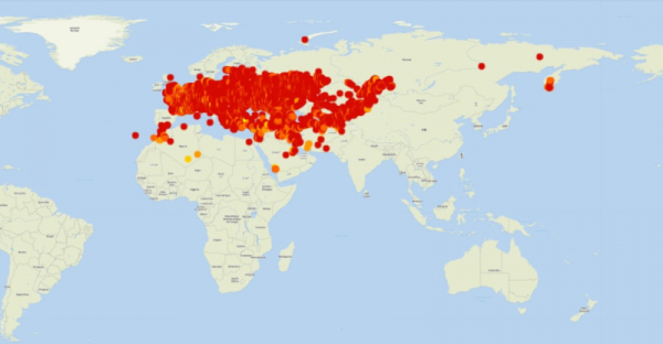 Répartition de la Grenouille rieuse dans le monde