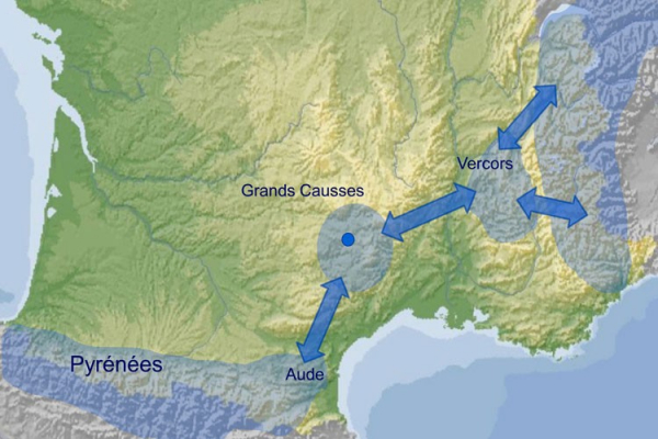 Carte de localisation des Grands Causses en France