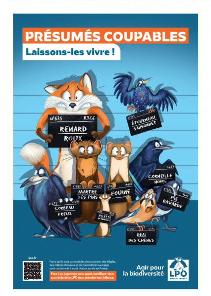 Affiche de la campagne 2023 "Présumés coupables, laissons-les vivre !"