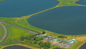 vue aérienne de la station de lagunage de Rochefort