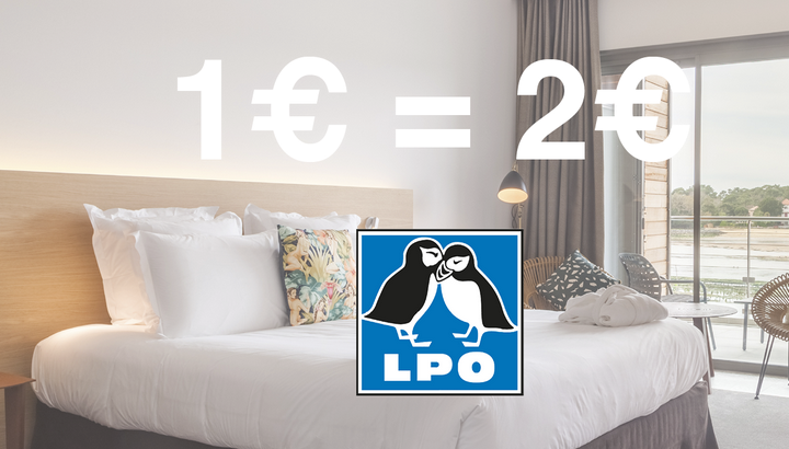 Chambre d'hôtel avec logo LPO et SOLIKEND